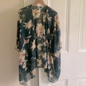 Green floral sheer cover up- maternity or not. Never warn. Tags attached.